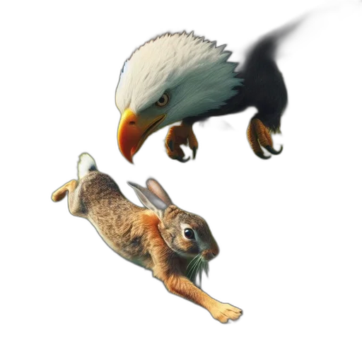 animal, creature, concept art, 3d render, photorealistic, fantasy art, rabbit, runs transparent PNG cut-out