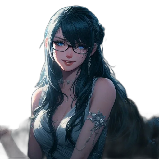 dress, dragon, face, staff, anime, fantasy art, concept art, photorealistic transparent PNG cut-out