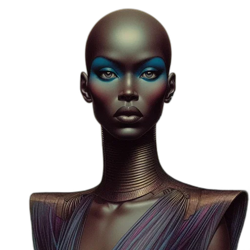 jewelry, face, robot, mask, concept art, fantasy art, cyberpunk, photorealistic transparent PNG cut-out