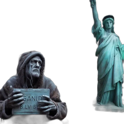 concept art, 3d render, photorealistic, nyc, street, scene, features, statue transparent PNG cut-out