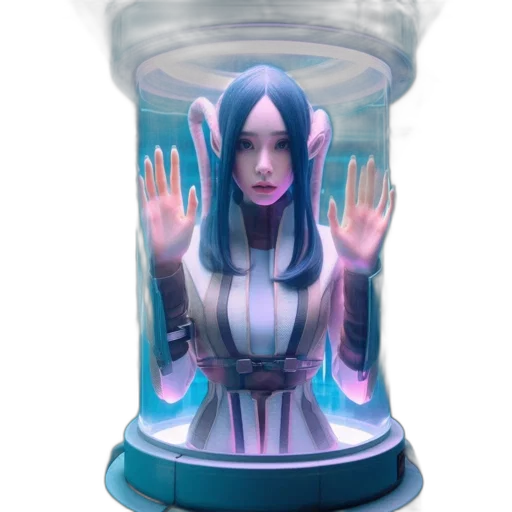 robot, bottle, creature, dress, concept art, 3d render, cyberpunk, fantasy art transparent PNG cut-out