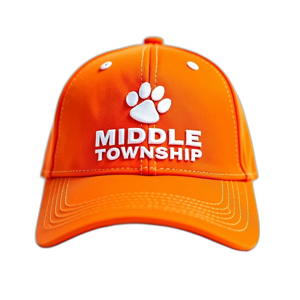 hat, staff, 3d render, bright, orange, baseball, cap, white transparent PNG cut-out