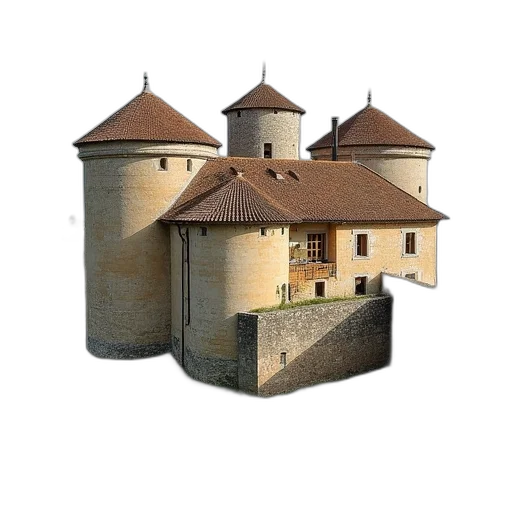 building, crown, hat, sword, 3d render, photorealistic, concept art, pixel art transparent PNG cut-out