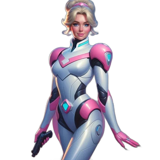 robot, weapon, concept art, comic book art, vaporwave, 3d render, pastel, futuristic transparent PNG cut-out