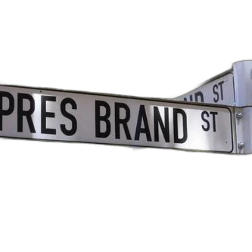 3d render, city street, street, sign, reading, pres, brand, green transparent PNG cut-out