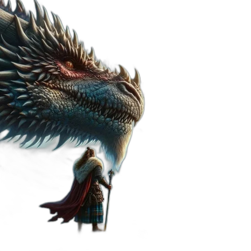 dragon, sword, fantasy art, concept art, 3d render, comic book art, image, see transparent PNG cut-out