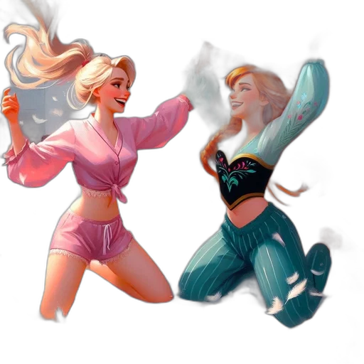 concept art, comic book art, fantasy art, vaporwave, fire, underwater, pastel, neon transparent PNG cut-out