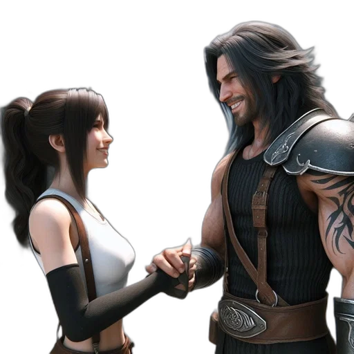 concept art, fantasy art, 3d render, comic book art, two, characters, intricate, designs transparent PNG cut-out