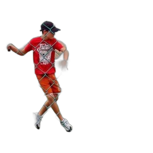 shoes, 3d render, photorealistic, pixel art, boy, red, shirt, orange transparent PNG cut-out