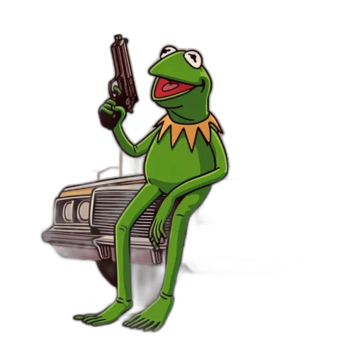 weapon, staff, animal, concept art, kermit, frog, stands, atop transparent PNG cut-out