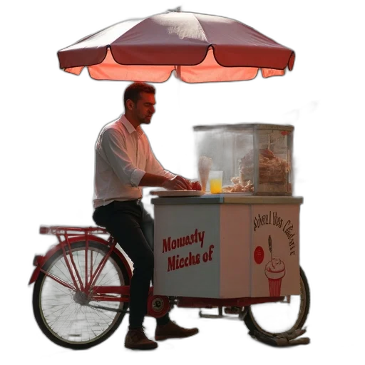 umbrella, food, staff, furniture, photorealistic, concept art, 3d render, ice transparent PNG cut-out