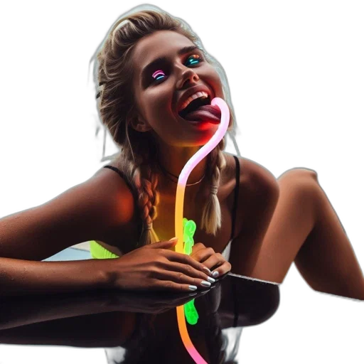 jewelry, staff, photorealistic, 3d render, concept art, cyberpunk, neon lights, neon transparent PNG cut-out