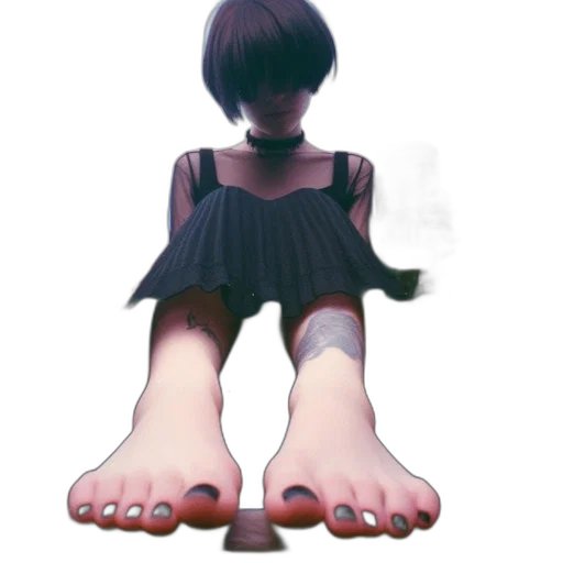shoes, dress, mask, robot, 3d render, photorealistic, concept art, vaporwave transparent PNG cut-out