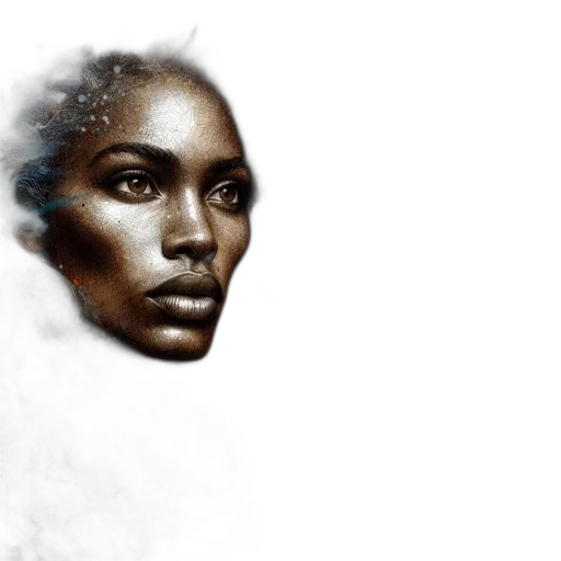 face, hair, crown, photorealistic, concept art, fantasy art, 3d render, impressive transparent PNG cut-out