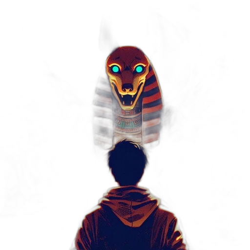 creature, mask, animal, robot, concept art, 3d render, fantasy art, pixel art transparent PNG cut-out