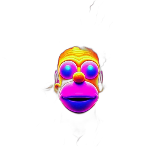 mask, face, creature, animal, vaporwave, 3d render, concept art, pixel art transparent PNG cut-out