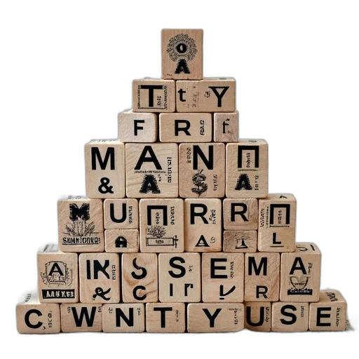 furniture, word, pyramid, puzzle transparent PNG cut-out