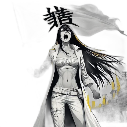 mask, comic book art, concept art, fantasy art, anime, fire, neon lights, monochrome transparent PNG cut-out