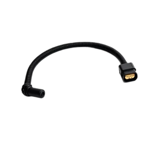 black, coiled, electrical, cable, connector, one, end, shown transparent PNG cut-out