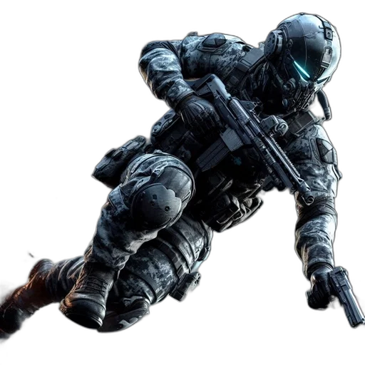 weapon, concept art, 3d render, pixel art, blue, night, futuristic, soldier transparent PNG cut-out