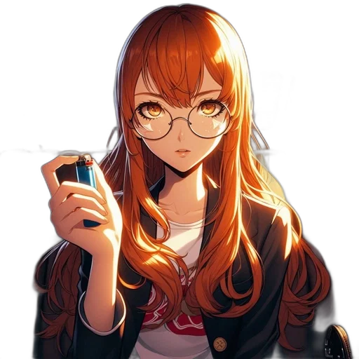jacket, face, staff, weapon, anime, pixel art, cartoon, concept art transparent PNG cut-out