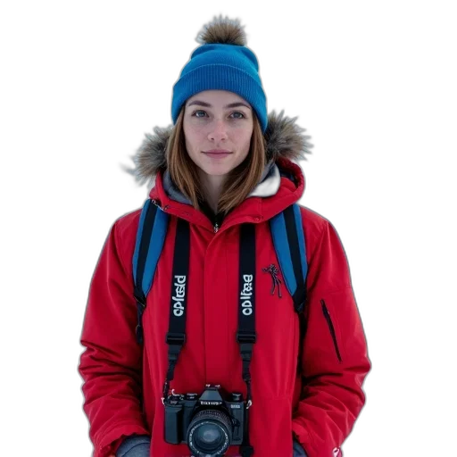 staff, jacket, face, hat, photorealistic, person, wearing, red transparent PNG cut-out