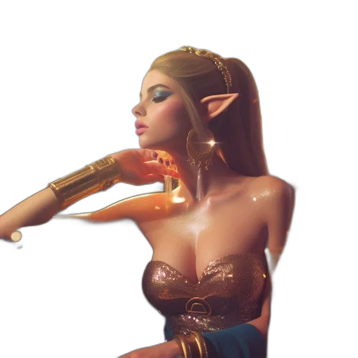 jewelry, sword, weapon, dress, fantasy art, concept art, 3d render, pixel art transparent PNG cut-out