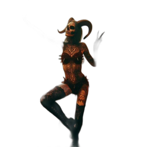 mask, creature, staff, robot, concept art, 3d render, fantasy art, pixel art transparent PNG cut-out