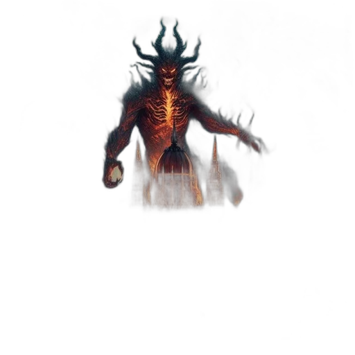 creature, staff, mask, dragon, concept art, fantasy art, pixel art, 3d render transparent PNG cut-out