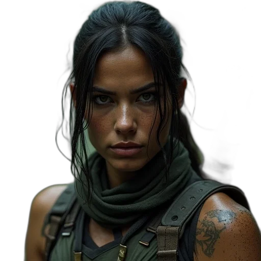 face, weapon, photorealistic, comic book art transparent PNG cut-out
