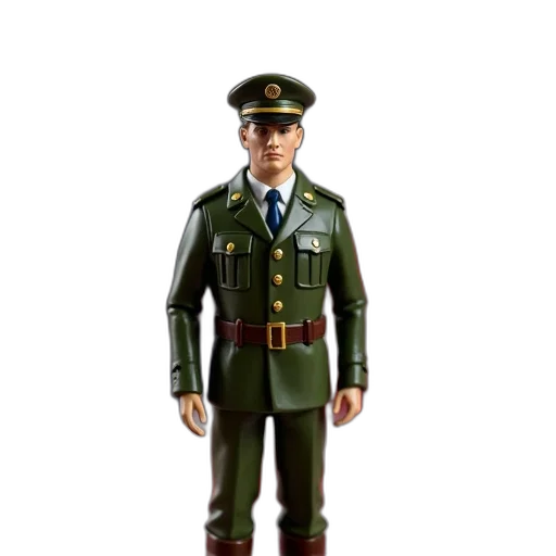 staff, jacket, robot, 3d render, concept art, photorealistic, miniature, figurine transparent PNG cut-out
