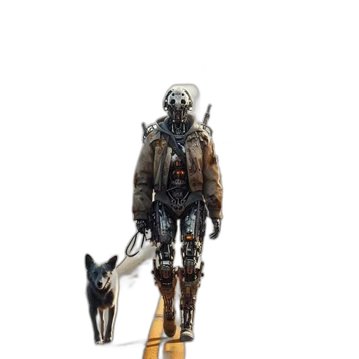animal, robot, jacket, creature, concept art, fantasy art, pixel art, cyberpunk transparent PNG cut-out