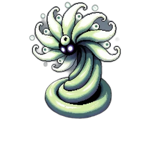 creature, dragon, flower, staff, concept art, pixel art, fantasy art, watercolor transparent PNG cut-out