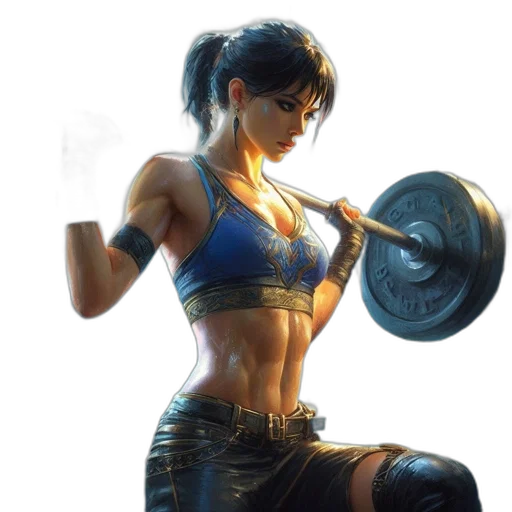 weapon, concept art, fantasy art, comic book art, photorealistic, blue, strong-willed, woman transparent PNG cut-out