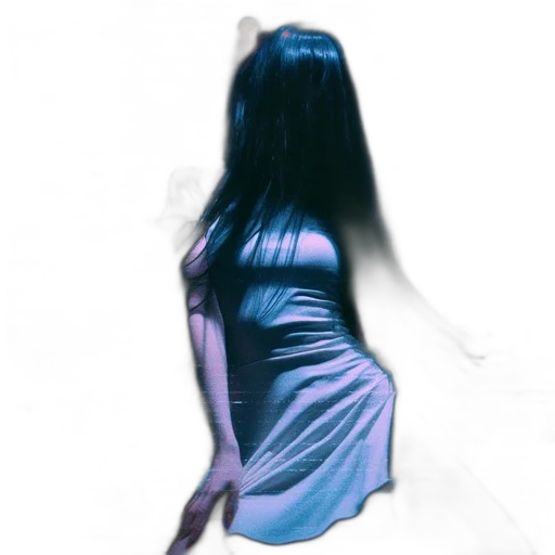 dress, hair, creature, robot, vaporwave, 3d render, concept art, photorealistic transparent PNG cut-out