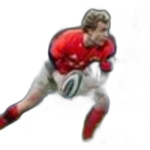 photorealistic, rugby, player, red, jersey, action, field, blurred transparent PNG cut-out