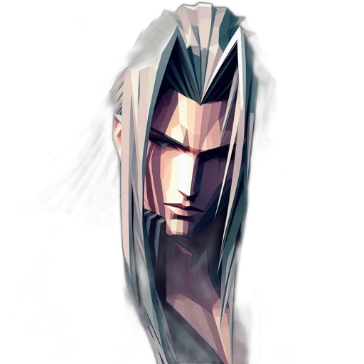 mask, face, hair, creature, concept art, fantasy art, pixel art, anime transparent PNG cut-out