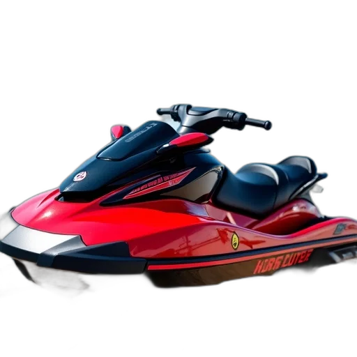 shoes, 3d render, red, black, jet, ski, parked, boat transparent PNG cut-out