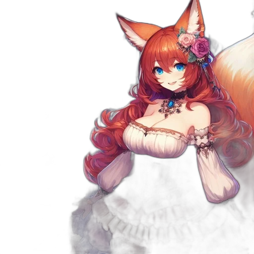 dress, staff, fantasy art, concept art, pixel art, anime, monochrome, red transparent PNG cut-out