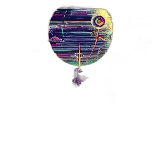 robot, creature, umbrella, dragon, pixel art, concept art, vaporwave, fantasy art transparent PNG cut-out