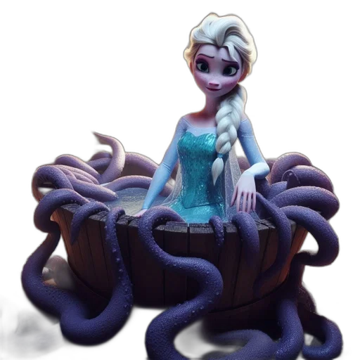creature, concept art, 3d render, fantasy art, watercolor, underwater, blue, ethereal transparent PNG cut-out