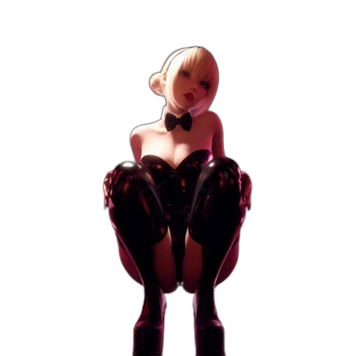 robot, dress, 3d render, concept art, photorealistic, pixel art, neon lights, dark transparent PNG cut-out