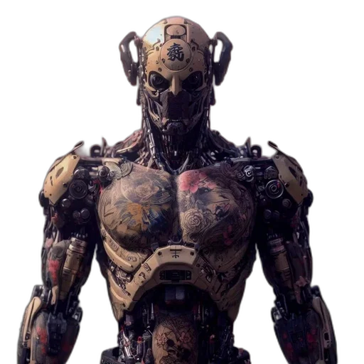 robot, creature, mask, animal, concept art, 3d render, cyberpunk, comic book art transparent PNG cut-out