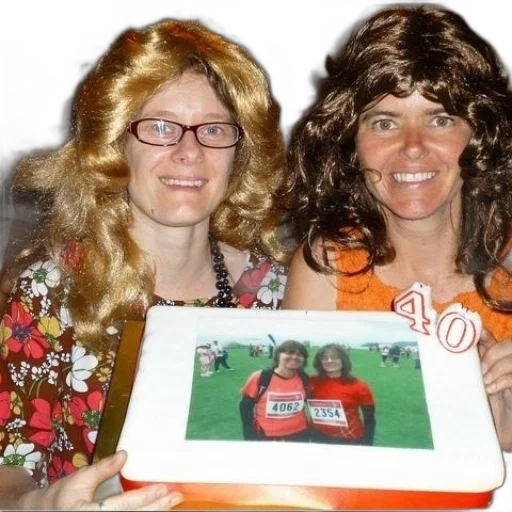 two, women, wearing, wigs transparent PNG cut-out
