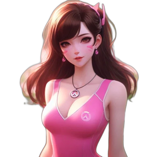 dress, jewelry, staff, face, concept art, fantasy art, anime, photorealistic transparent PNG cut-out