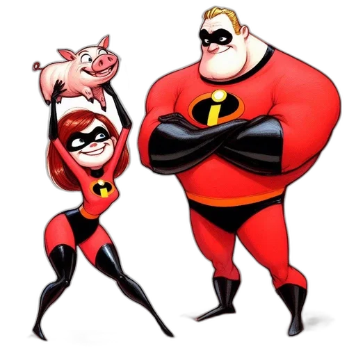 comic book art, concept art, cartoon, three, animated, characters, appear, woman transparent PNG cut-out
