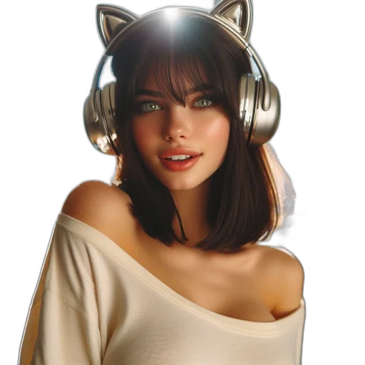 jewelry, mask, hat, photorealistic, cyberpunk, 3d render, fantasy art, young transparent PNG cut-out