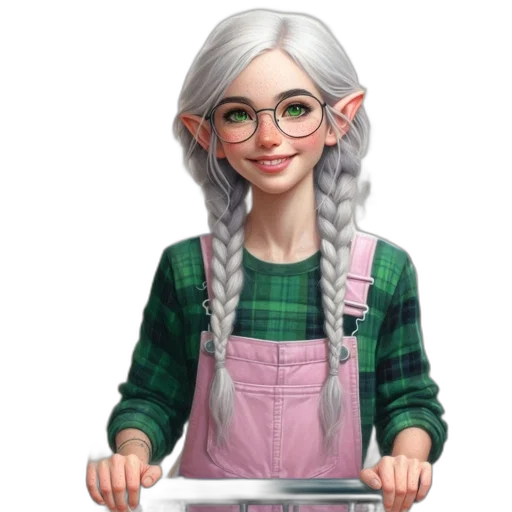 staff, face, dress, hair, fantasy art, concept art, cartoon, photorealistic transparent PNG cut-out