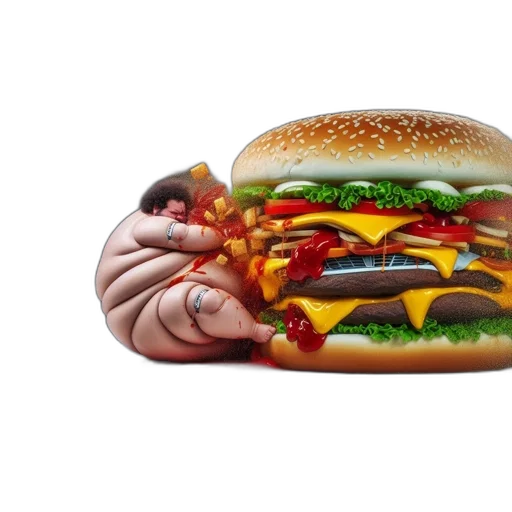 food, animal, crown, face, 3d render, photorealistic, concept art, man transparent PNG cut-out
