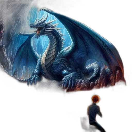 dragon, creature, animal, fantasy art, concept art, photorealistic, 3d render, fire transparent PNG cut-out